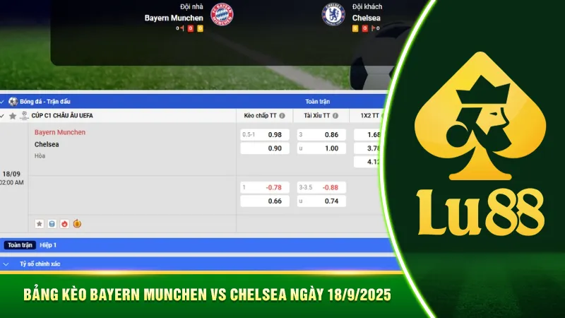 Bảng kèo Bayern Munich vs Chelsea ngày 18/9/2025